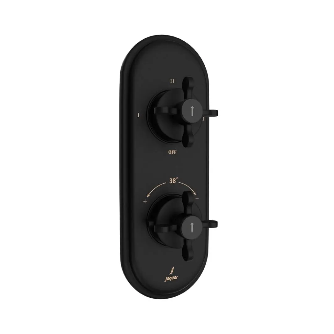 Jaquar 3 way thermostatic diverter Queens Prime normal flow QQP-BLM-7683NKPM Black Matt