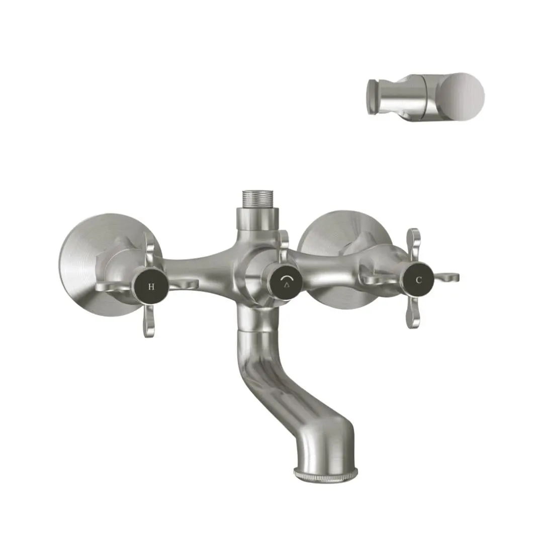 Jaquar 2 way wall mixer Queens Prime normal flow QQP-SSF-7267PM Stainless Steel