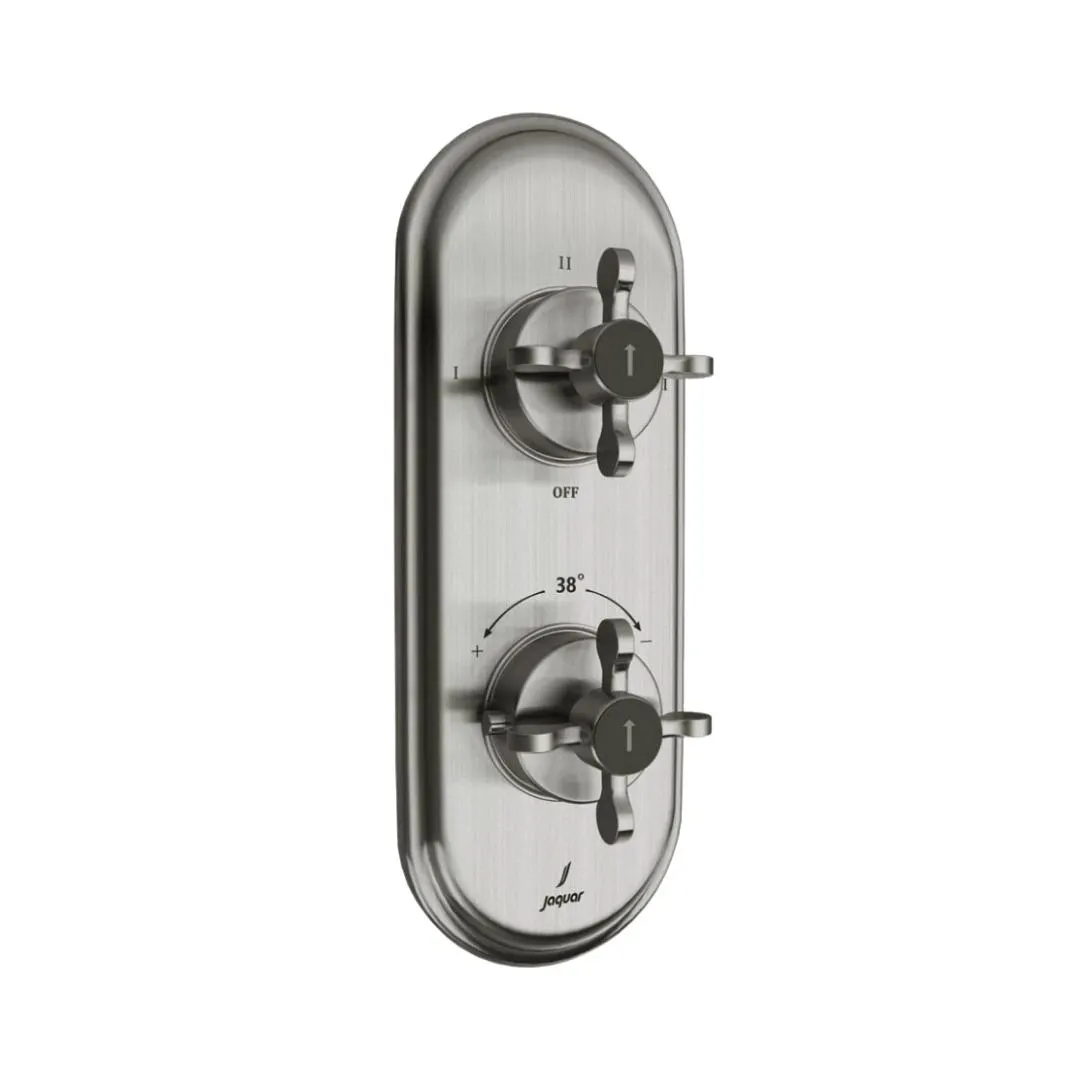 Jaquar 3 way thermostatic diverter Queens Prime normal flow QQP-SSF-7683NKPM Stainless Steel