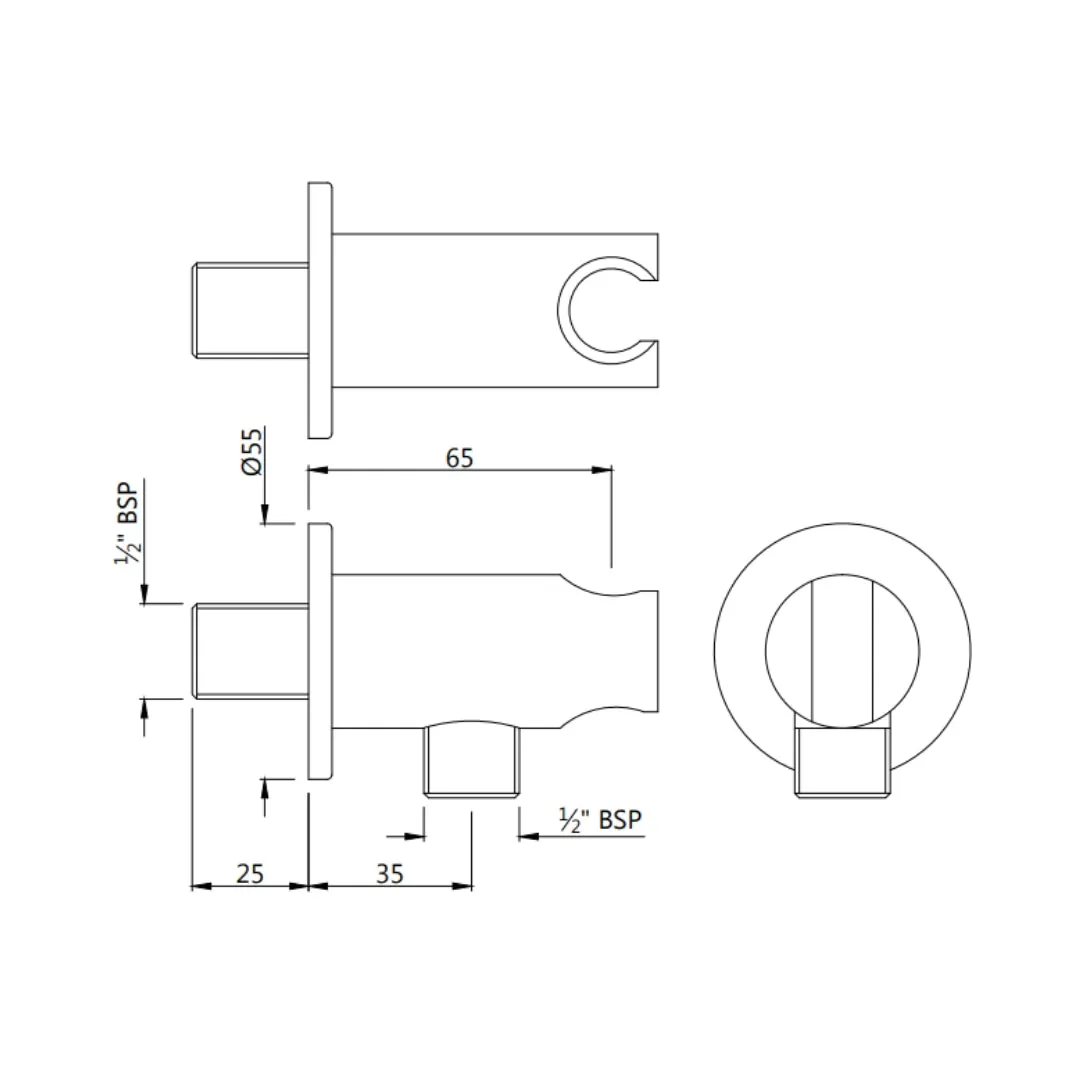 Jaquar shower fitting wall bracket SHA-BCH-566R Black Chrome - image 2