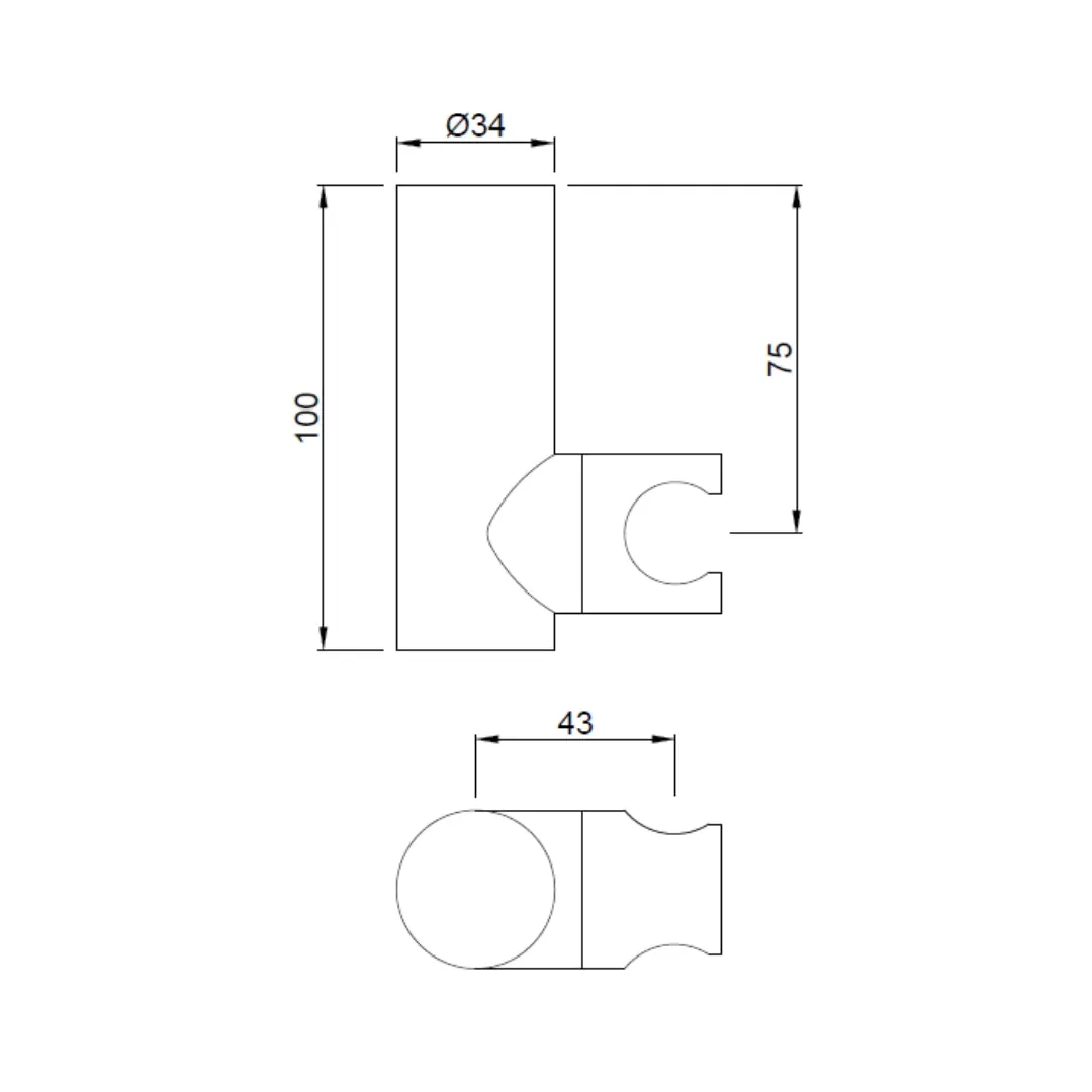 Jaquar shower fitting wall bracket SHA-BLM-555 Black Matt - image 2