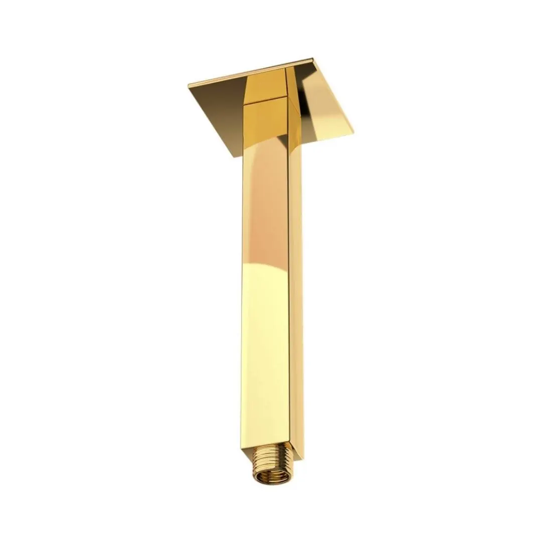 Jaquar ceiling mounted square 200 mm shower arm SHA-GLD-457L200 Full Gold