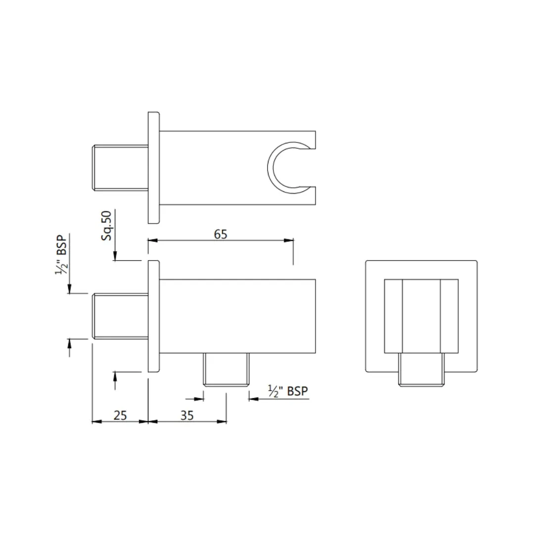 Jaquar shower fitting wall bracket SHA-GRF-566S Graphite - image 2
