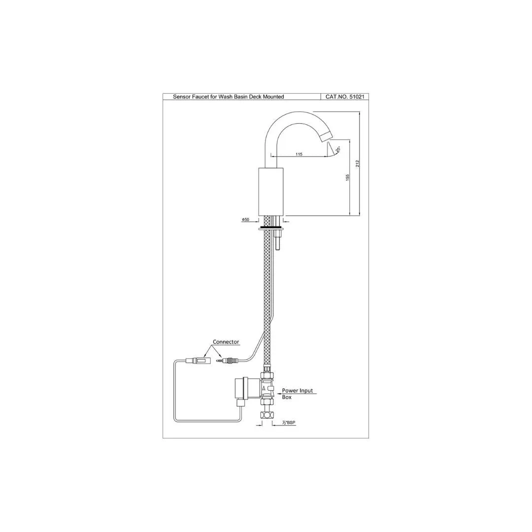 Jaquar table mounted regular sensor basin tap snr 51021 - chrome SNR-51021 Standard - image 2