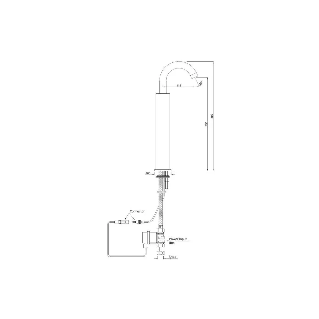 Jaquar table mounted tall boy sensor basin tap snr 51021A - chrome SNR-51021A Standard - image 2