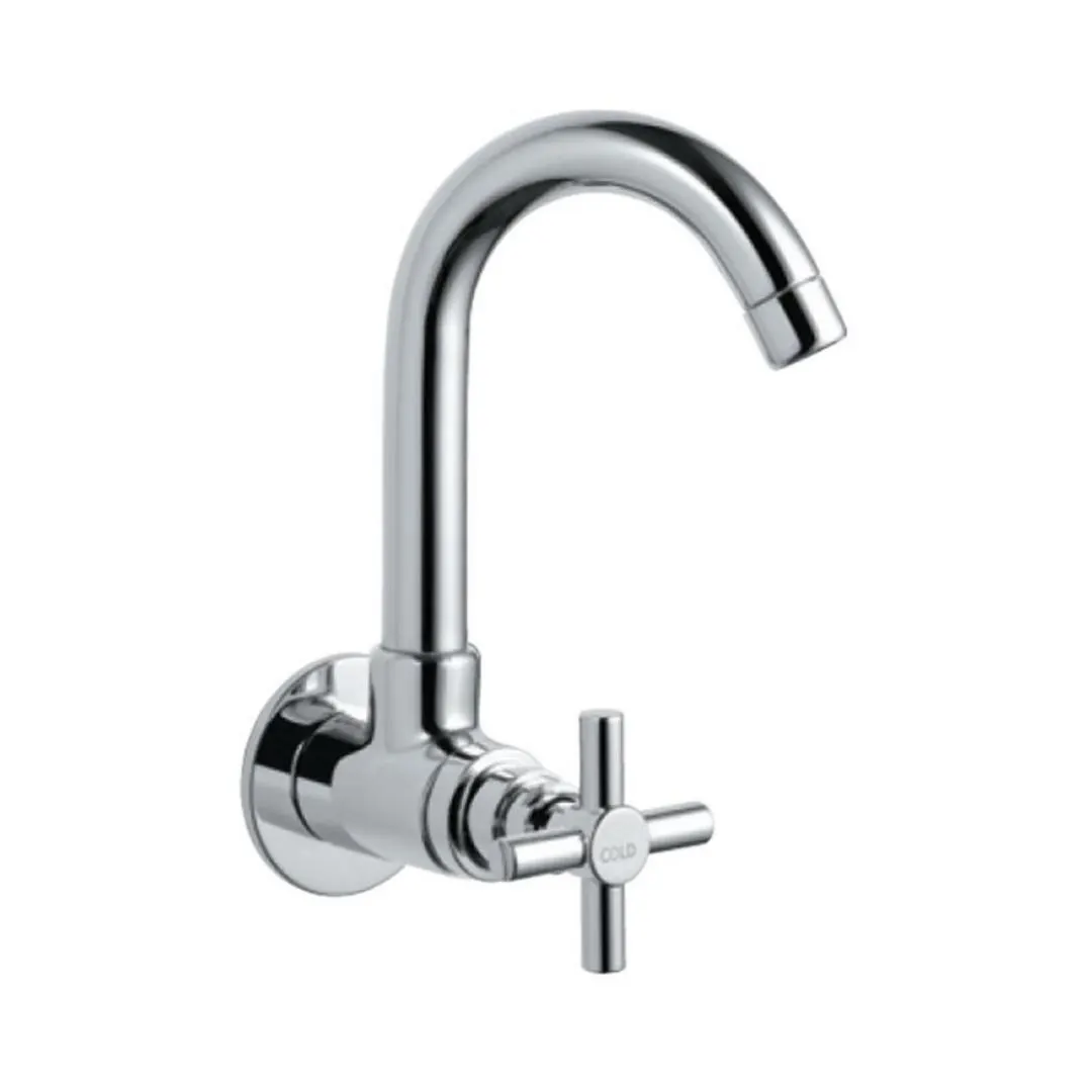 Jaquar wall mounted regular kitchen sink tap Solo SOL-6347 with swinging spout in chrome finish SOL-6347 Standard