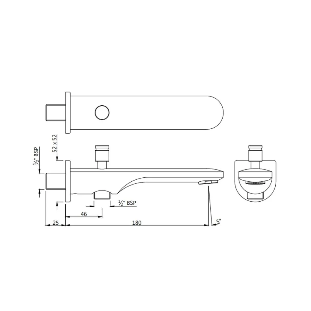 Jaquar wall mounted spout Opal Prime SPJ-CHR-15463PM Chrome - image 2
