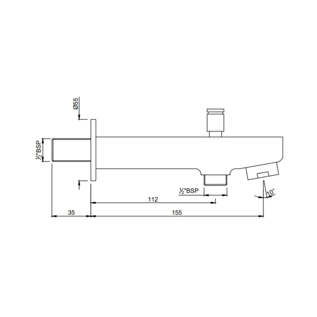 Jaquar wall mounted spout Fusion SPJ-CHR-29463 Chrome - image 2