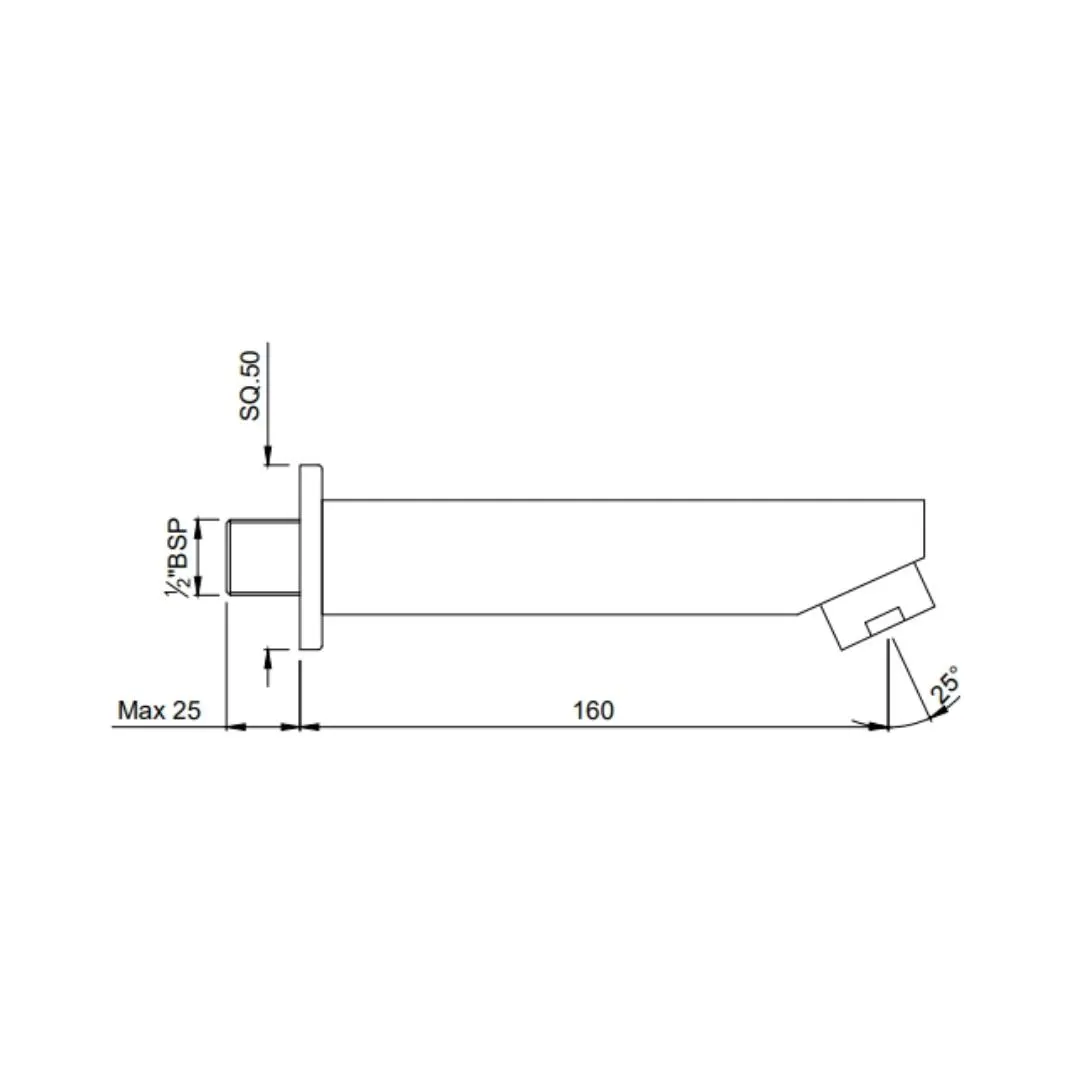 Jaquar wall mounted spout Kubix Prime SPJ-CHR-35429PM Chrome - image 2