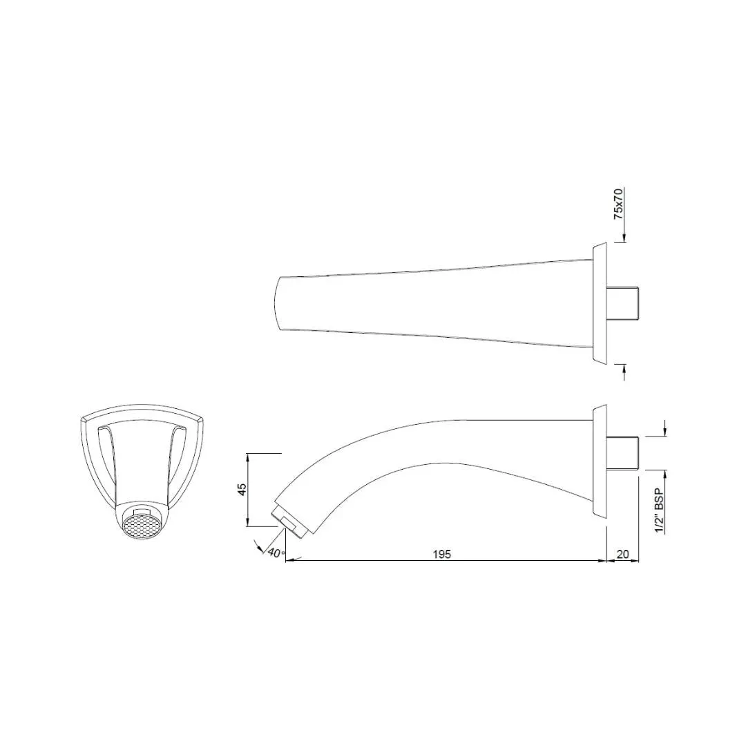 Jaquar wall mounted spout Arc SPJ-GRF-87429 Graphite - image 2