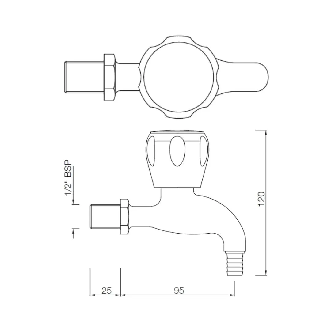Essco wc area bib tap sumthing special SQT-CHR-511AKN Chrome - image 2