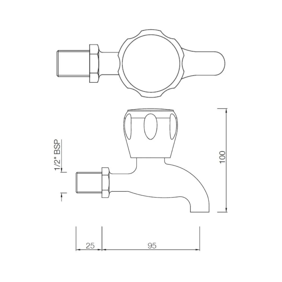 Essco wc area bib tap sumthing special SQT-CHR-511KN Chrome - image 2