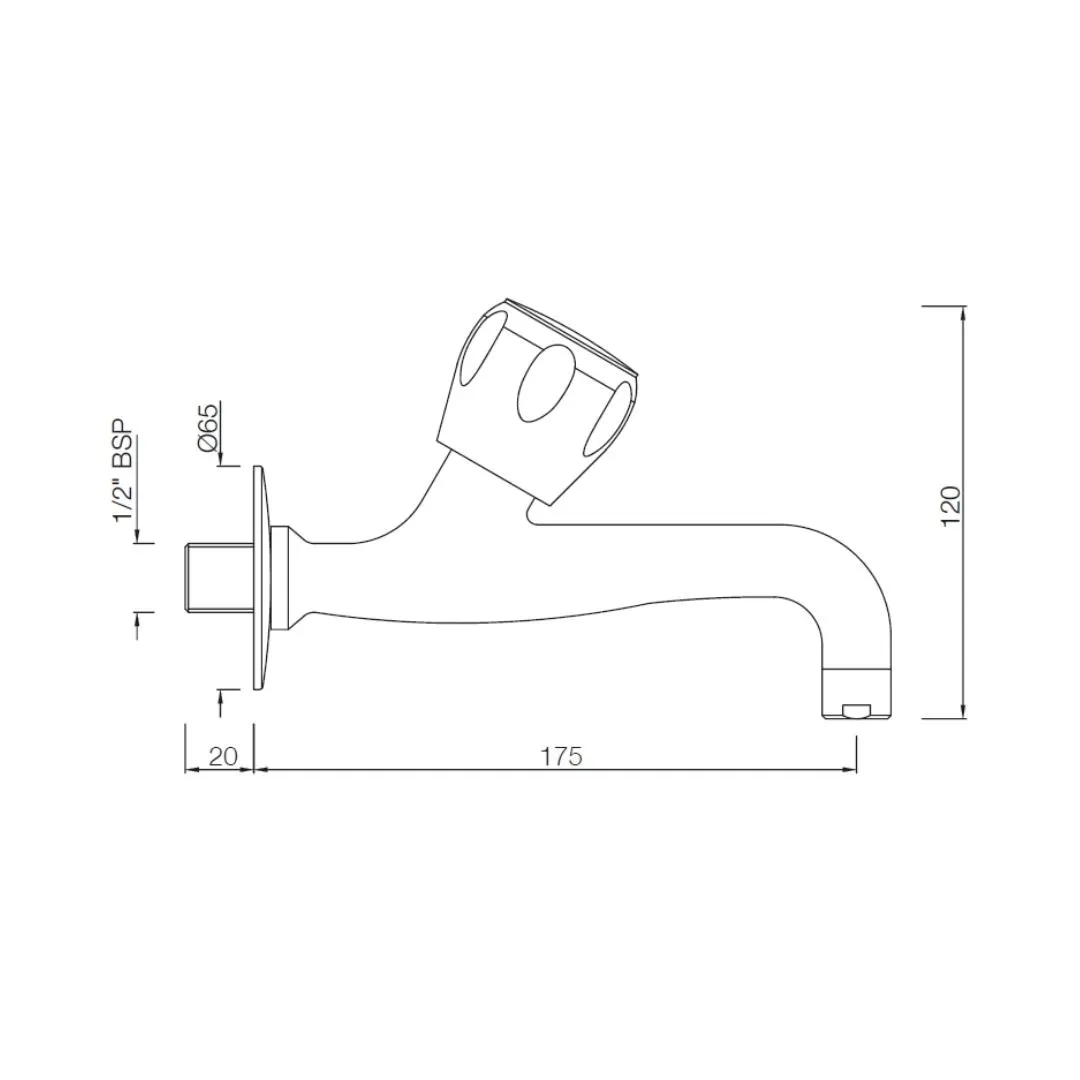 Essco wc area bib tap sumthing special SQT-CHR-512KN Chrome - image 2