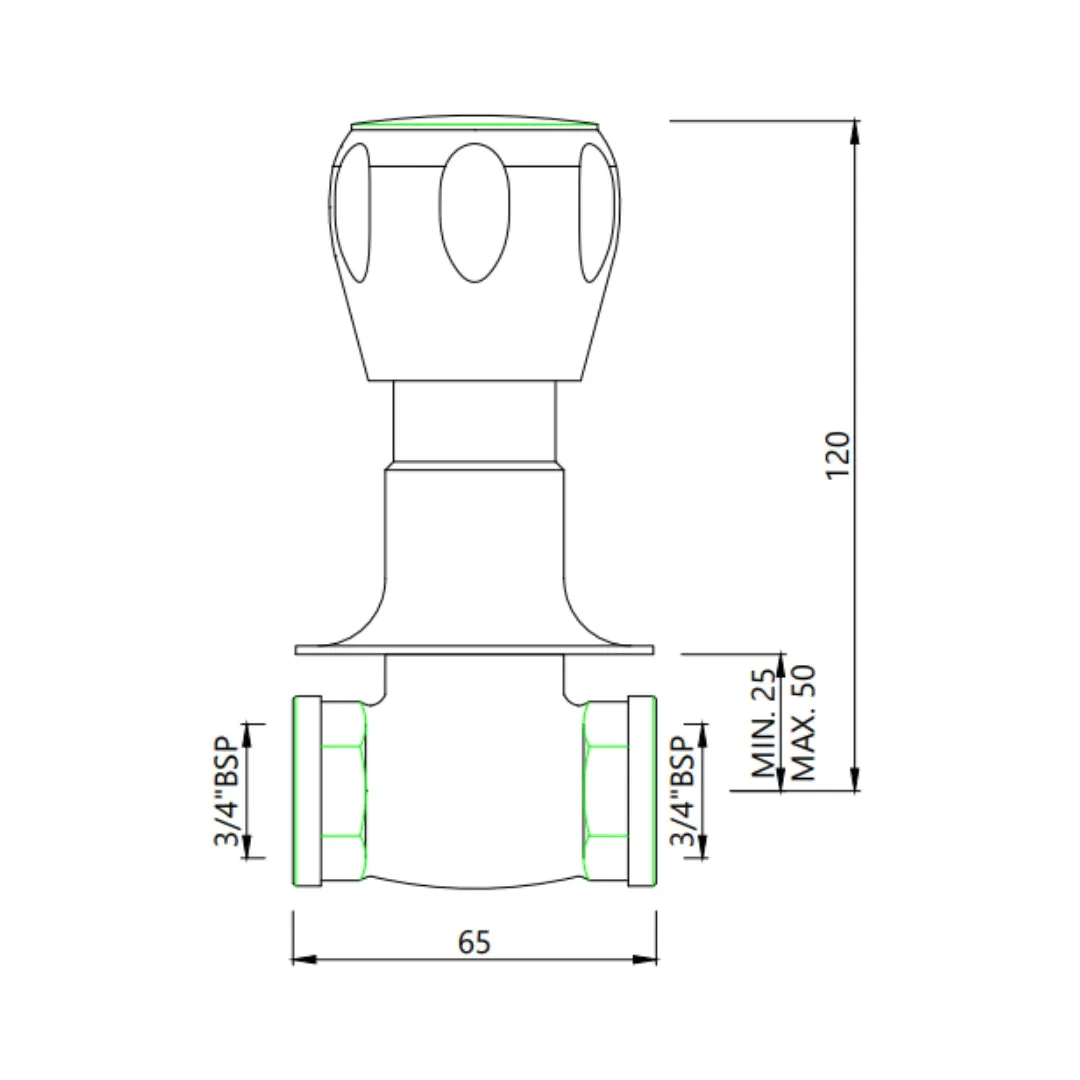Essco basin area stop valve sumthing special SQT-CHR-514CKN Chrome - image 2