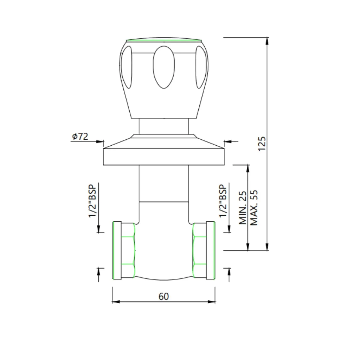 Essco basin area stop valve sumthing special SQT-CHR-514EKN Chrome - image 2