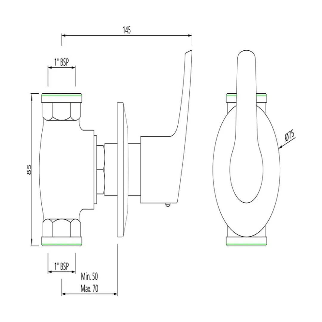 Essco wc area flush tap Stella STE-CHR-107081 Chrome - image 2