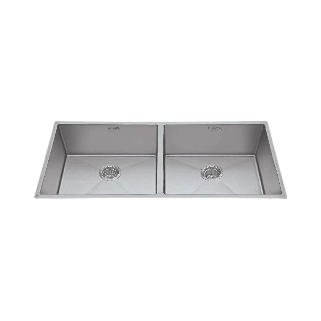 Hindware stainless steel Sink Handmade series double bowl superio 31 x 18 ( 31 x 18 inches ) HINDWARE-STAINLESS-STEEL-SINK-HANDMADE-SERIES-DOUBLE-BOWL-SUPERIO-31-X-18-31-X-18-INCHES-SATIN Satin