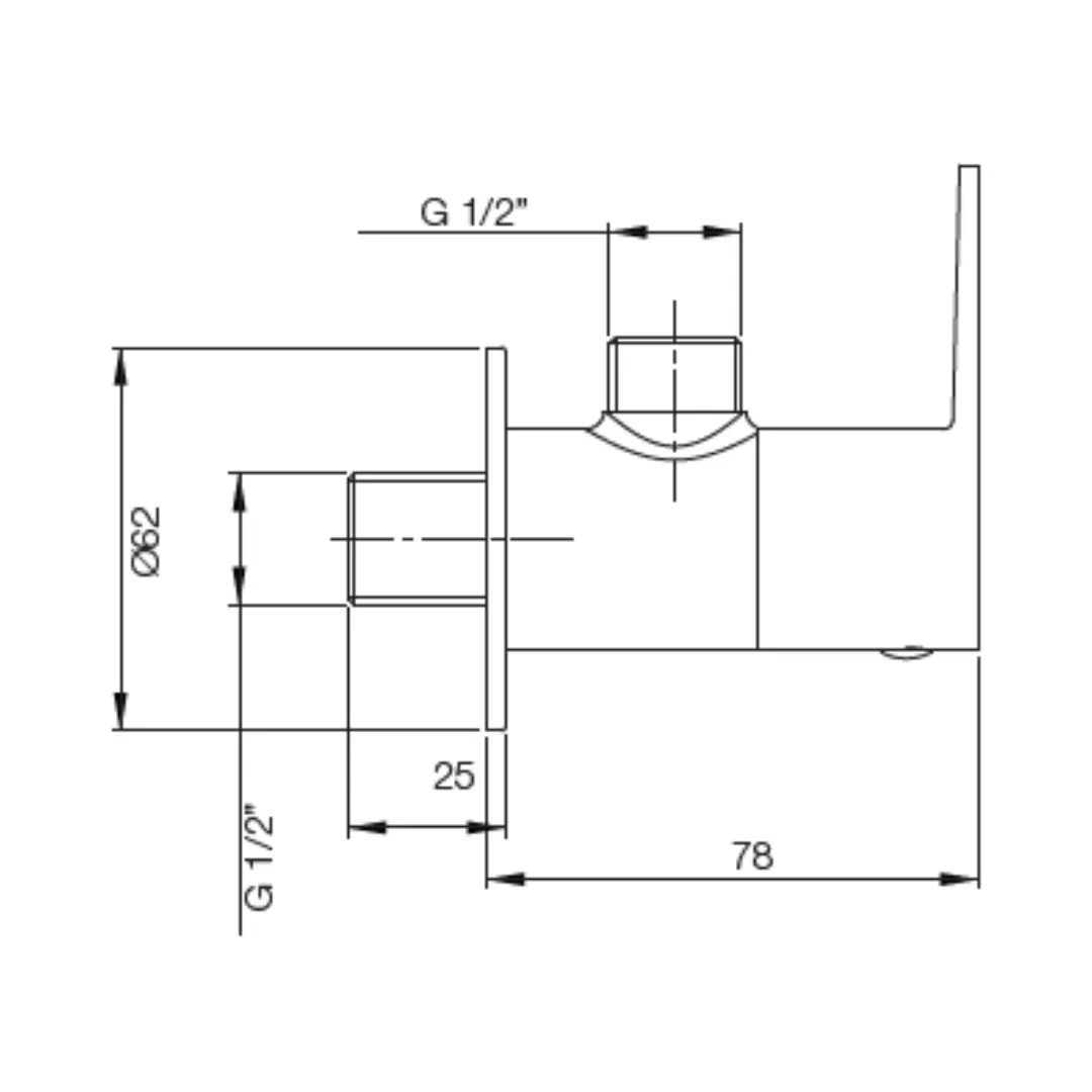 Parryware basin area angle valve praseo T1372A1 T1372A1 Chrome - image 2