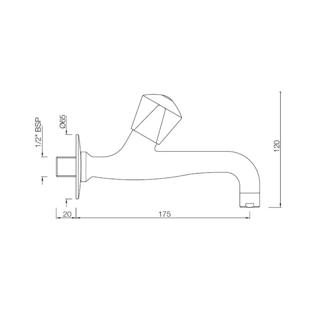 Essco wc area bib tap Tropical TQT-CHR-512 Chrome - image 2