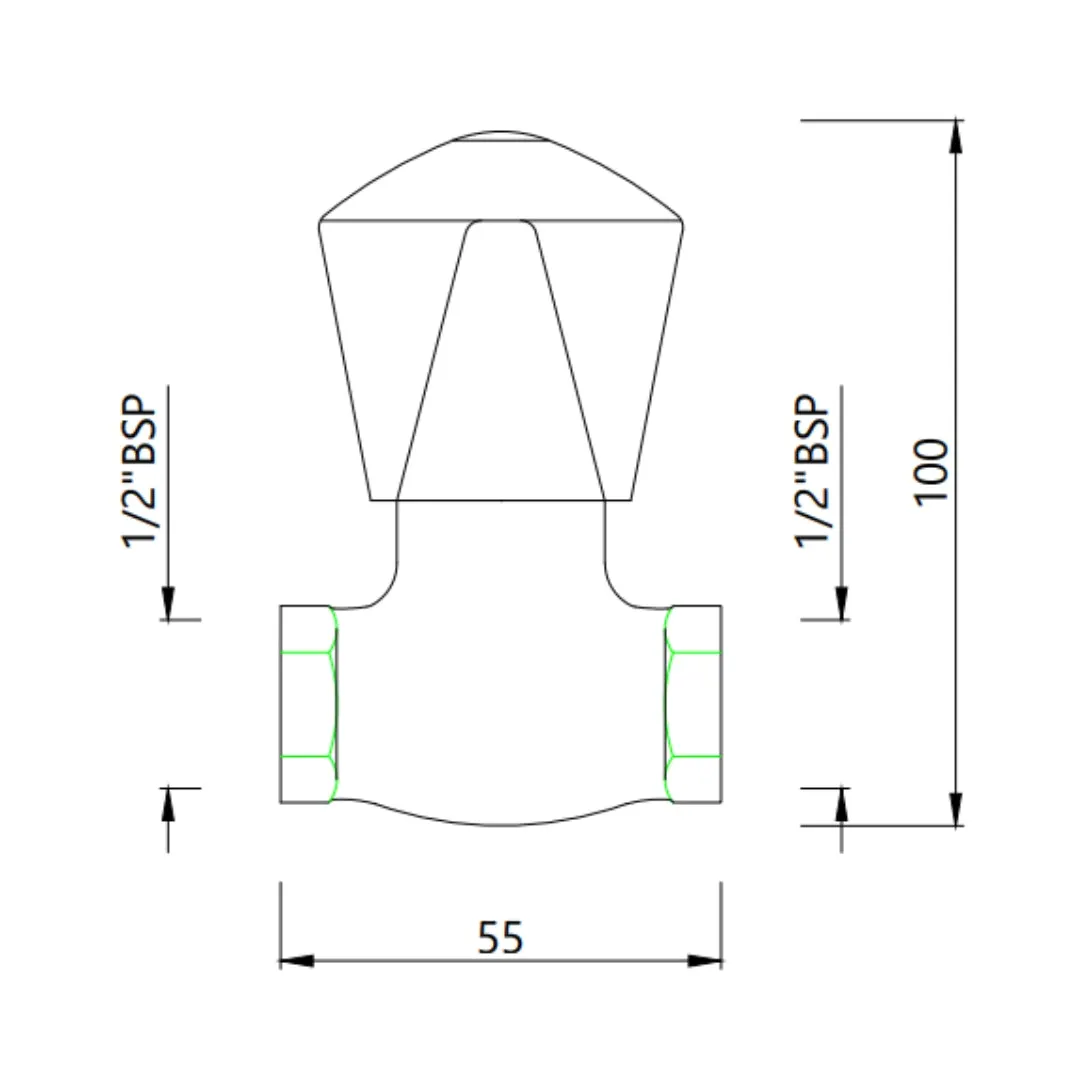 Essco basin area stop valve Tropical TQT-CHR-513B Chrome - image 2