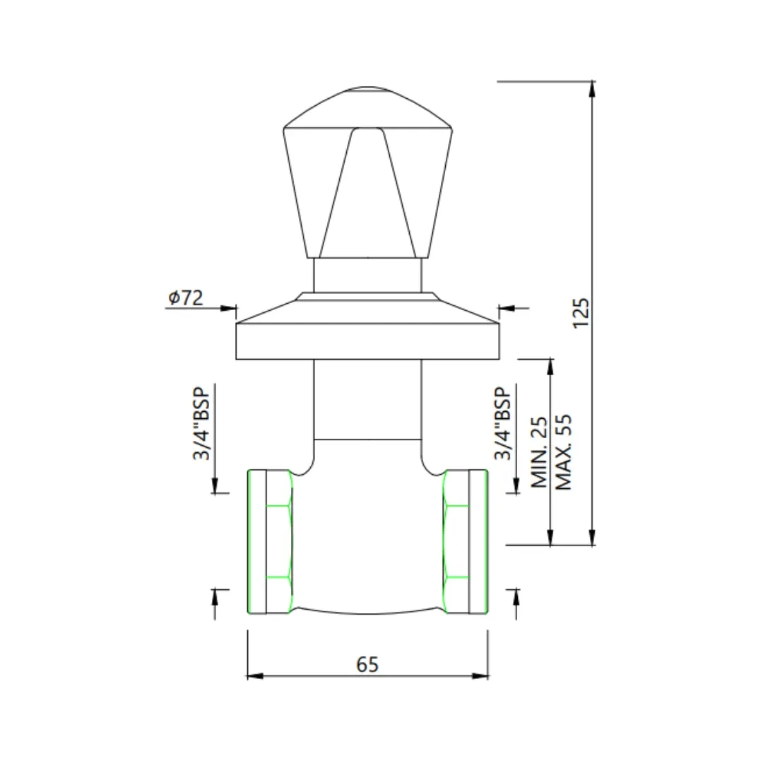 Essco basin area stop valve Tropical TQT-CHR-514F Chrome - image 2
