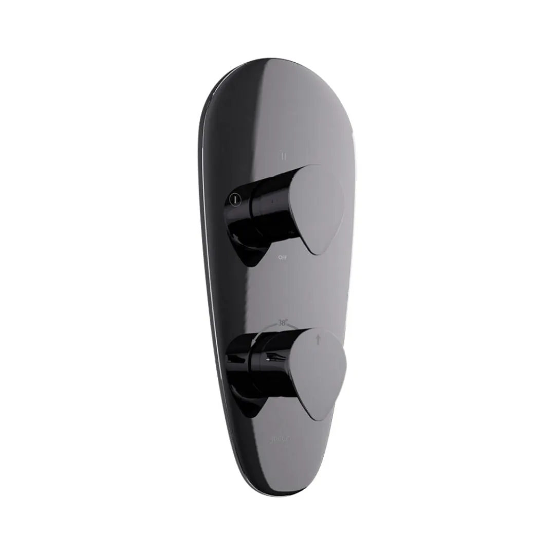 Jaquar 3 way thermostatic diverter Vignette Prime normal flow VGP-BCH-81683NK Black Chrome