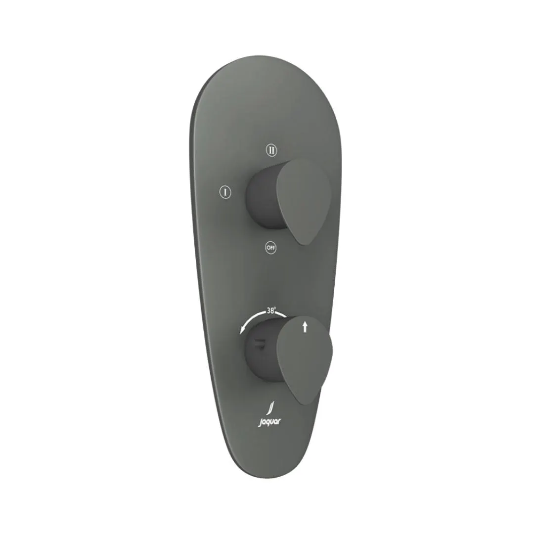 Jaquar 3 way thermostatic diverter Vignette Prime normal flow VGP-GRF-81683NK Graphite