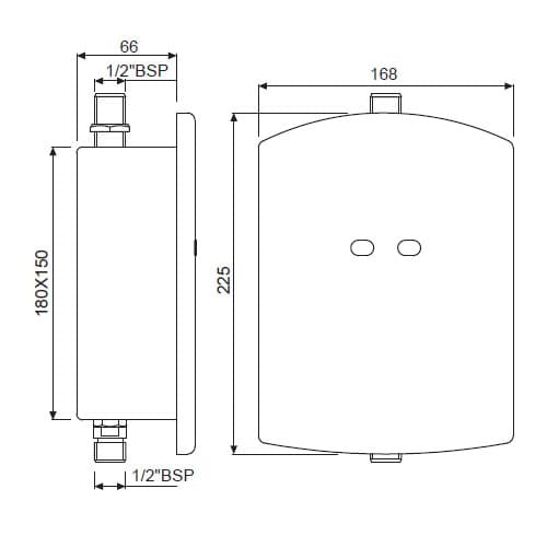 Jaquar Sensor Concealed Type Flushing Valve Range of Sensor Faucets by Jaquar series SNR-STL-51087 Standard - image 2