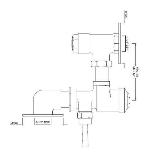 Jaquar Flush Valve Complete Toilet Flush Valve series FLV-CHR-1015 Chrome - image 2
