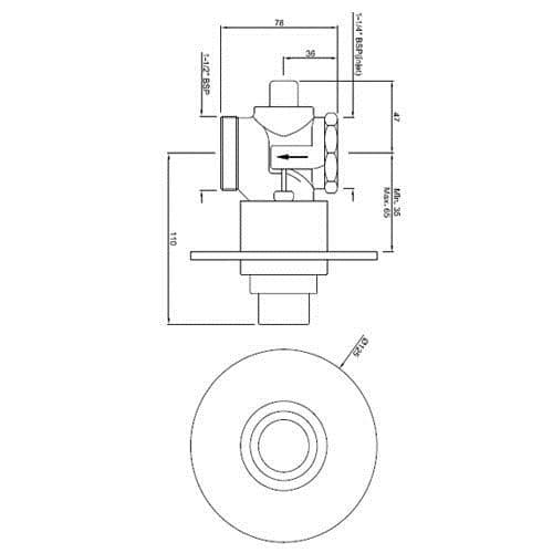 Jaquar Metropole Flush Valve Dual Flow 32mm Size Toilet Flush Valve series FLV-CHR-1085NG Chrome - image 3