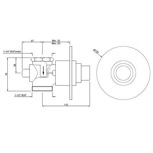Jaquar Metropole Flush Valve Dual Flow 32mm Size Toilet Flush Valve series FLV-BCH-1085N Black Chrome - image 3