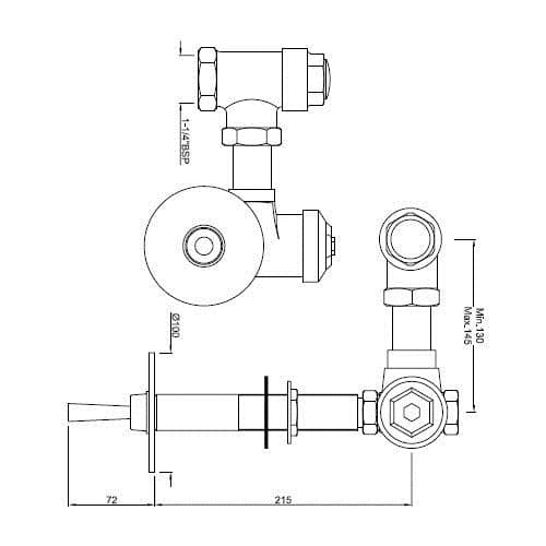 Jaquar Concealed Flush Valve Complete Toilet Flush Valve series FLV-CHR-1051 Chrome - image 3
