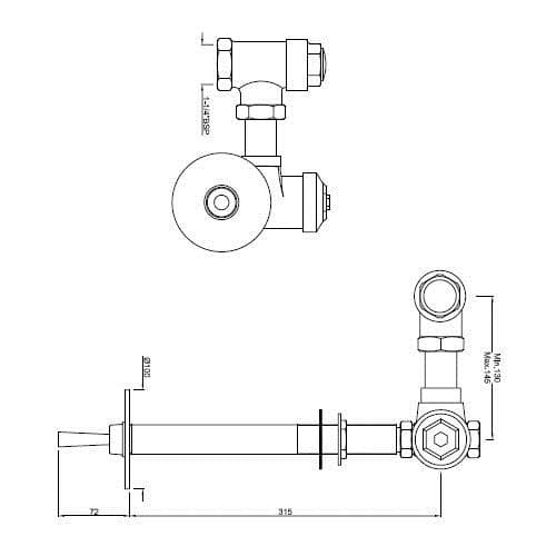 Jaquar Concealed Flush Valve Complet Toilet Flush Valve series FLV-CHR-1051L300 Chrome - image 3
