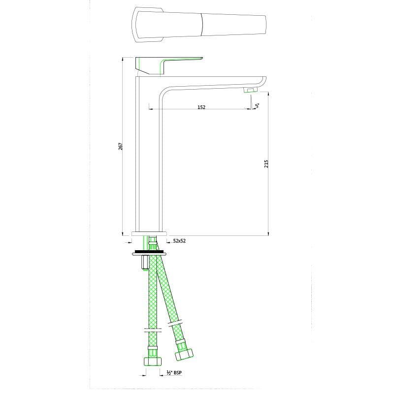 Jaquar Single Lever Tall Boy Kubix Prime series KUP-BGP-35005BPM Standard - image 2