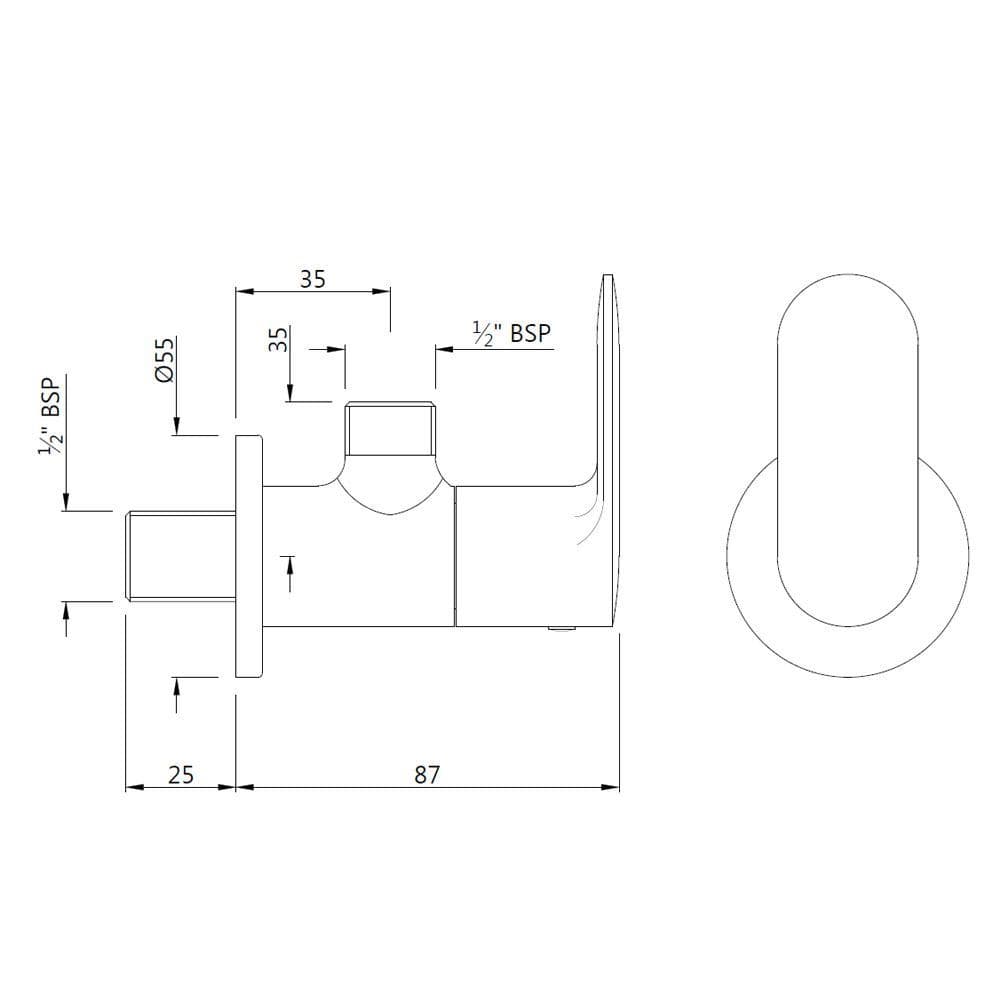 Jaquar Angle Valve with Wall Flange Opal Prime series OPP-BGP-15053PM Standard - image 2
