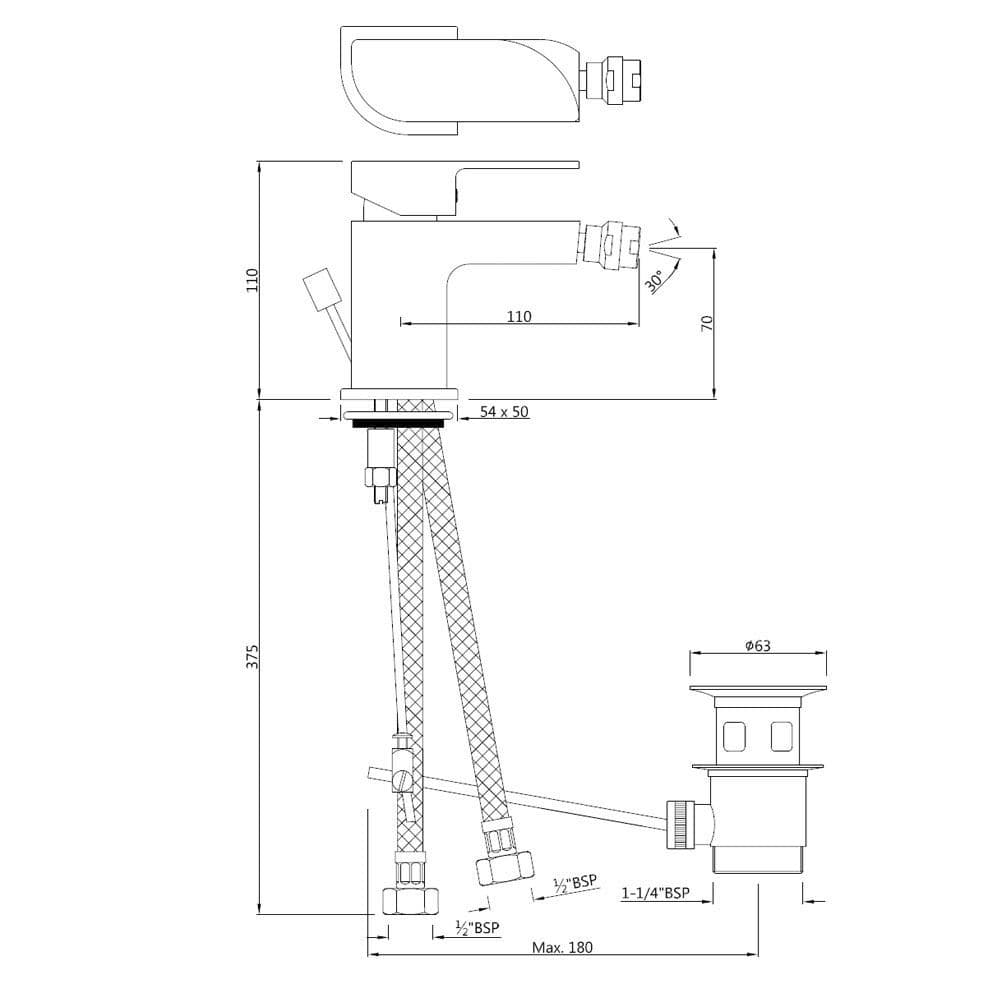 Jaquar Single Lever 1-Hole Bidet Mixer Alive series ALI-ABR-85213B Antique Bronze - image 2