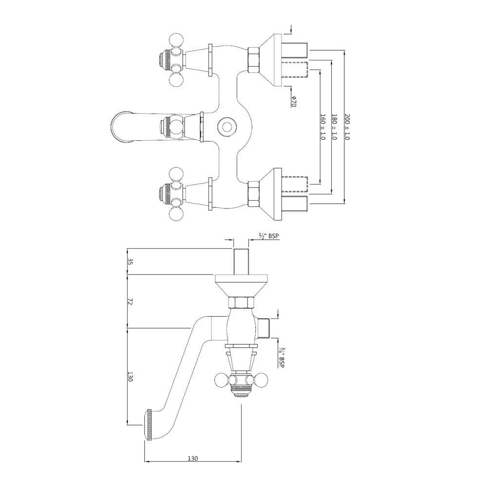 Jaquar Wall Mixer Queen’s series QQT-BLM-7217 Black Matt - image 3