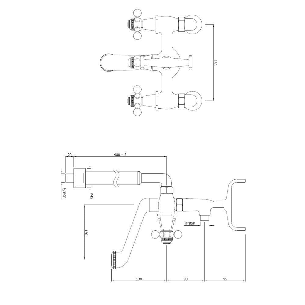 Jaquar Bath and Shower Mixer Queen’s series QQT-ABR-7271HL Antique Bronze - image 3