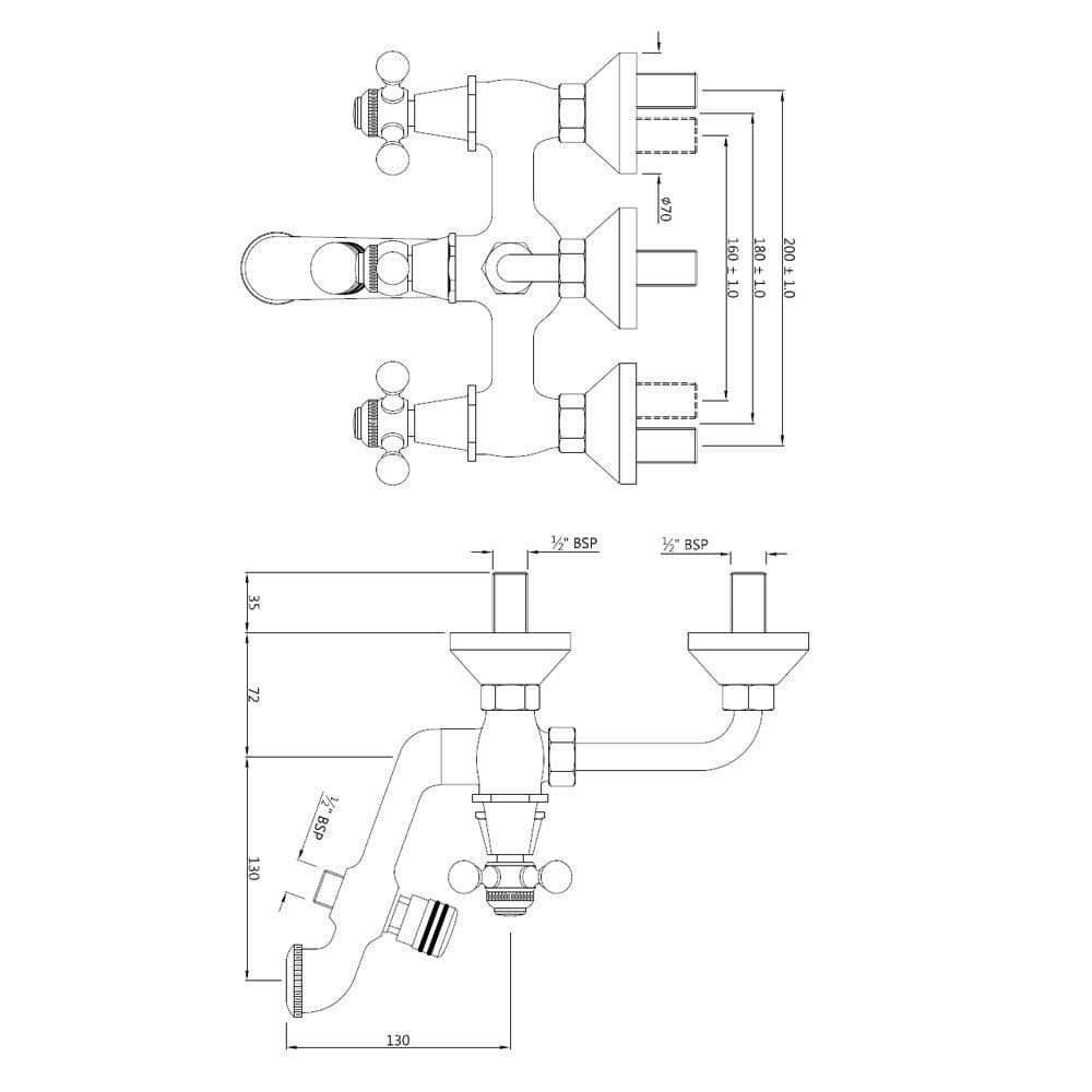 Jaquar Wall Mixer 3-in-1 System Queen’s series QQT-GRF-7281 Graphite - image 3