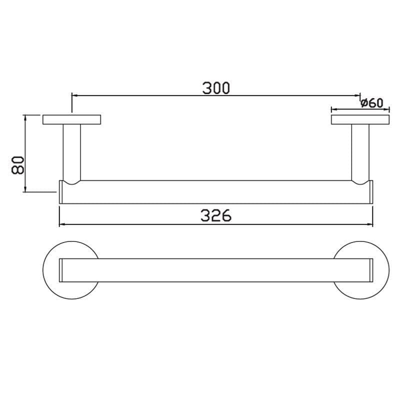 Jaquar Grab Bar 300mm Long Continental series ACN-BCH-1101S Black Chrome - image 2
