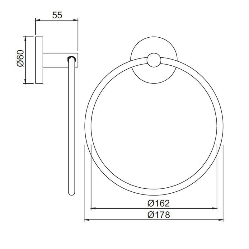 Jaquar Towel Ring Round with Round Flange Continental series ACN-BGP-1121BN Standard - image 2