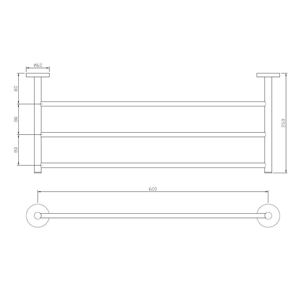 Jaquar Towel Rack 600mm Long without Hangers Continental series ACN-BCH-1181FS Black Chrome - image 2