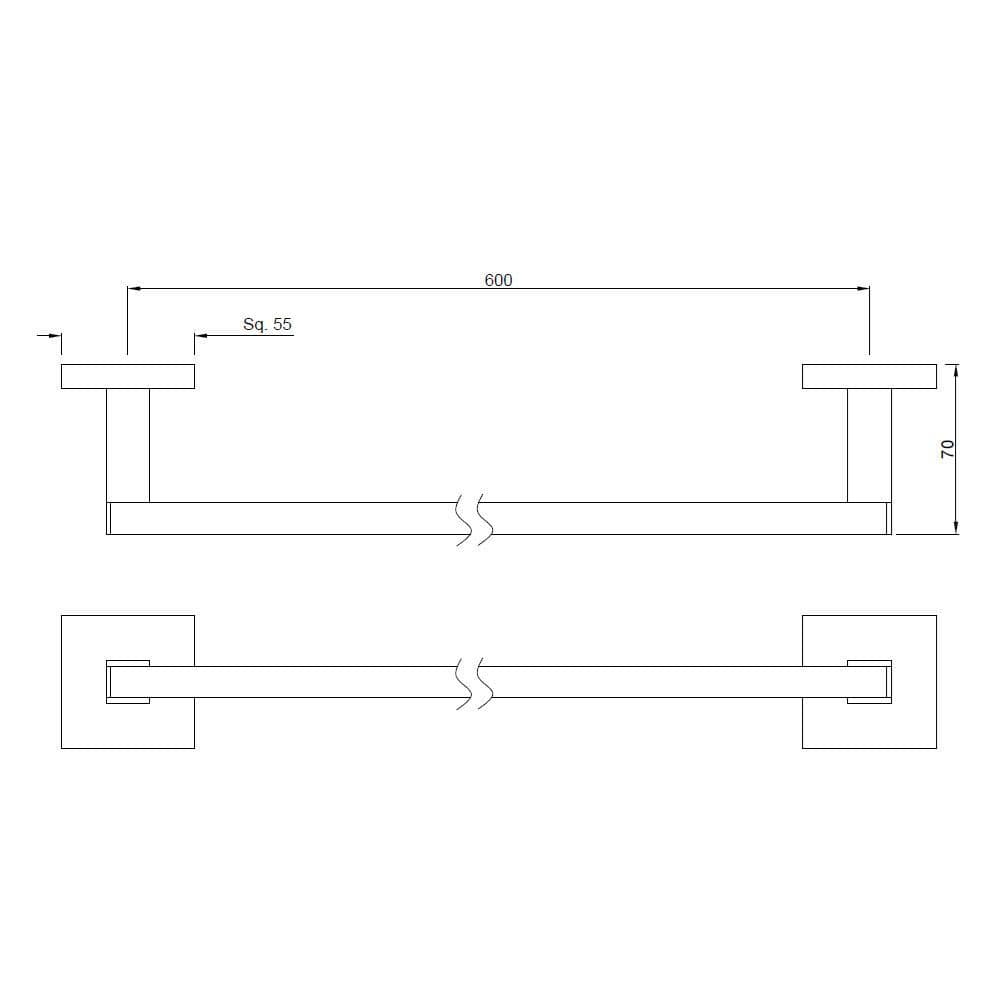 Jaquar Single Towel Rail 600mm Long Kubix Prime Bathroom Accessories series AKP-ACR-35711PS Antique Copper - image 2