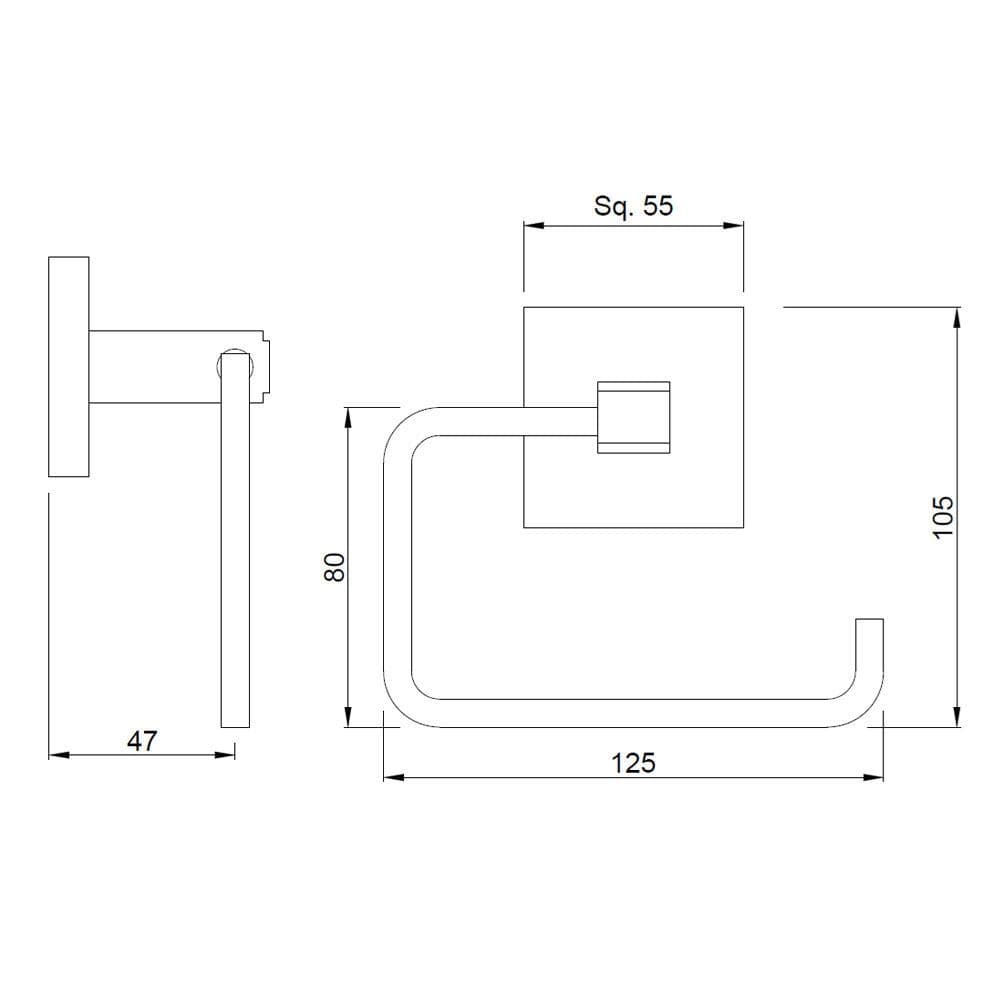 Jaquar Toilet Roll Holder Kubix Prime Bathroom Accessories series AKP-BCH-35751P Black Chrome - image 2