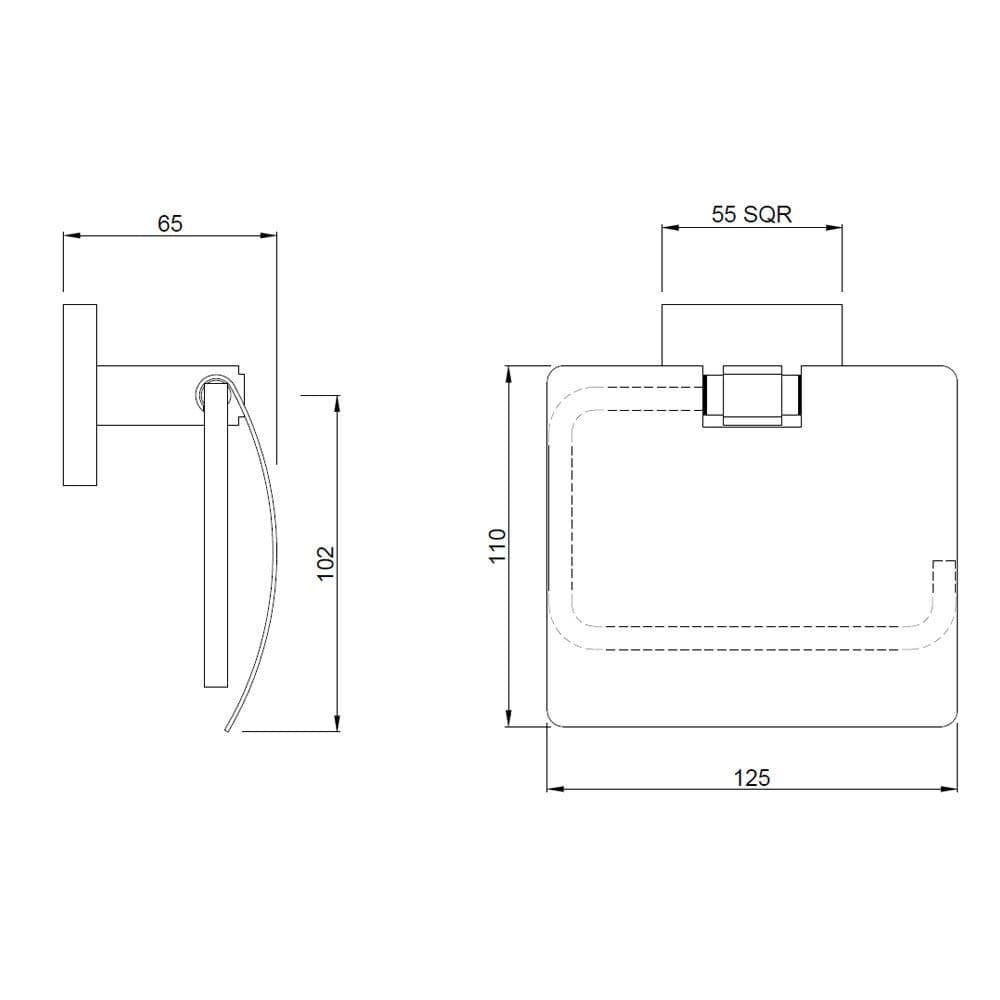 Jaquar Toilet Roll Holder with Stainless Steel Flap Kubix Prime Bathroom Accessories series AKP-BCH-35753PS Black Chrome - image 2