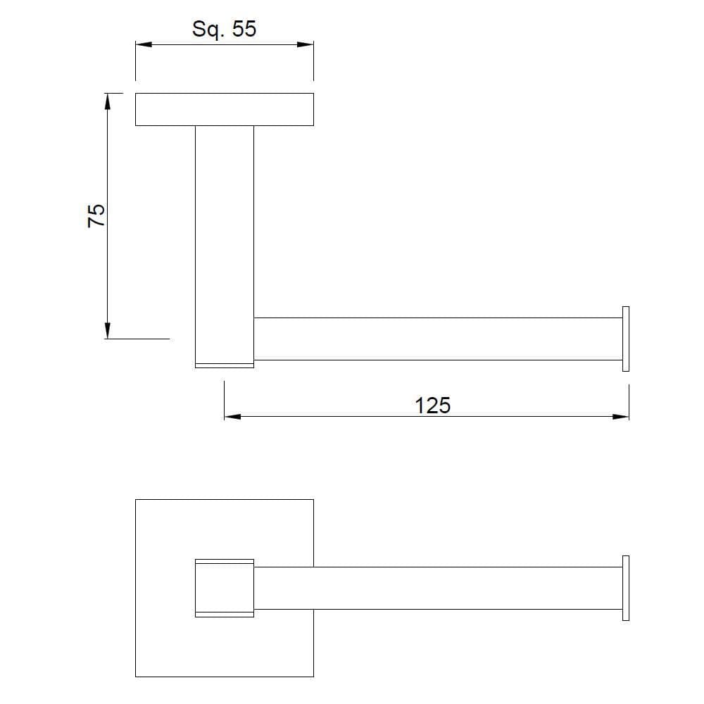 Jaquar Spare Toilet Roll holder Kubix Prime Bathroom Accessories series AKP-BCH-35755PS Black Chrome - image 2