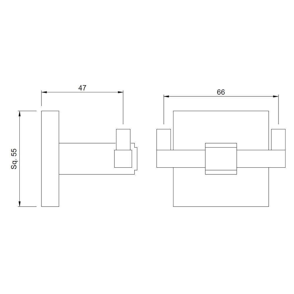 Jaquar Double Coat Hook Kubix Prime Bathroom Accessories series AKP-BCH-35761P Black Chrome - image 2