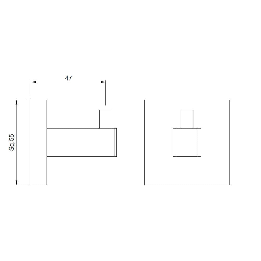 Jaquar Robe Hook Kubix Prime Bathroom Accessories series AKP-BCH-35791P Black Chrome - image 2