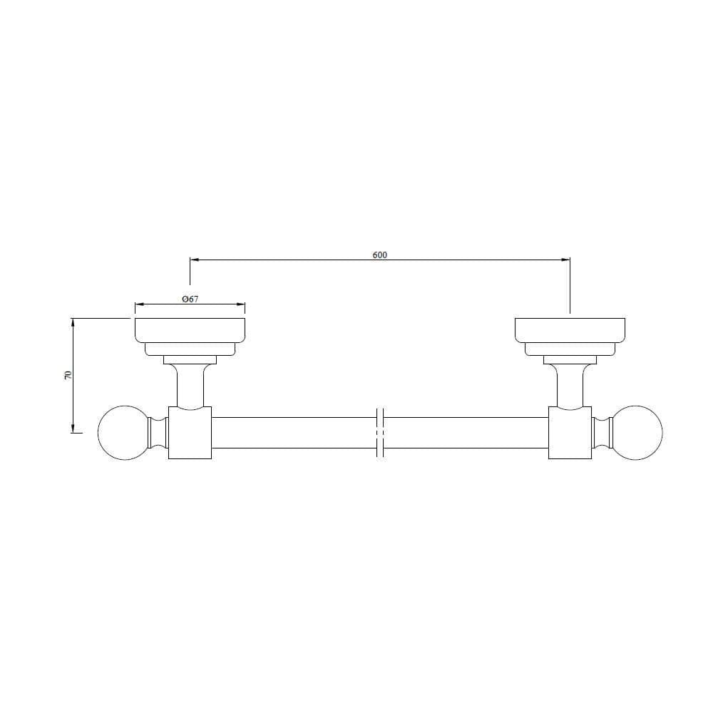 Jaquar Single Towel Rail 600mm Long Queen's series AQN-ABR-7711 Antique Bronze - image 2