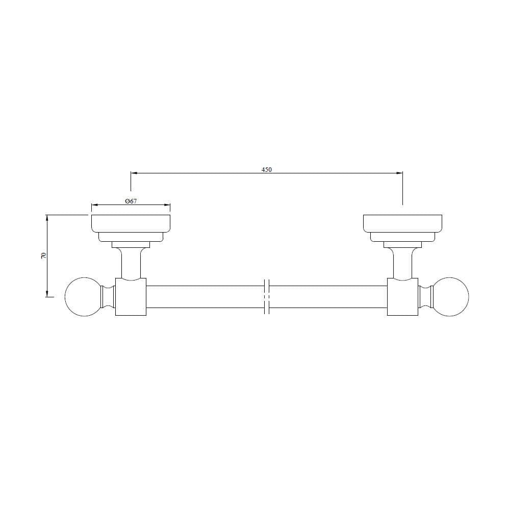 Jaquar Single Towel Rail 450mm Long Queen's series AQN-BCH-7711A Black Chrome - image 2